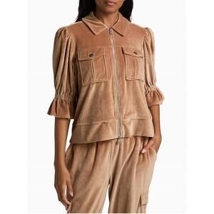 NEW CINQ A SEPT holly velour jacket in mocha